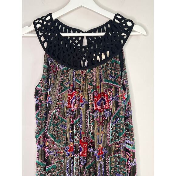 Moulinette Soeurs Linnea Burnout Velvet Metallic Mini Swing Dress Multi Women XS - Picture 3 of 10